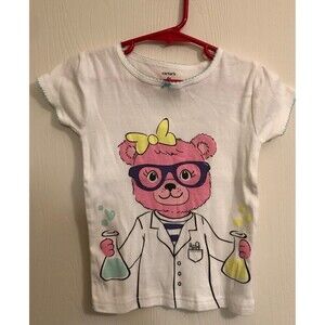 Carter's Girl's Pink Bear Scientist Tshirt